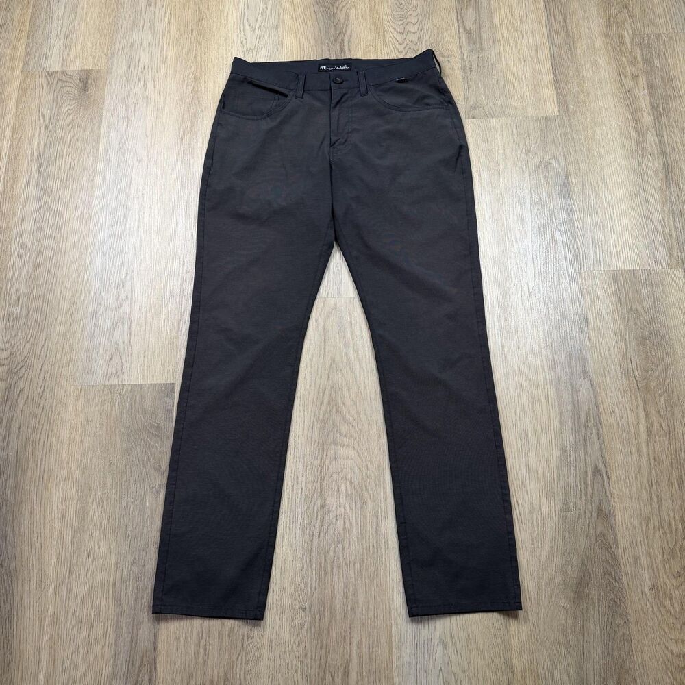 Travis Mathew Pants Mens 32x32 Gray Microstripe Stretch Chino Casual Travel